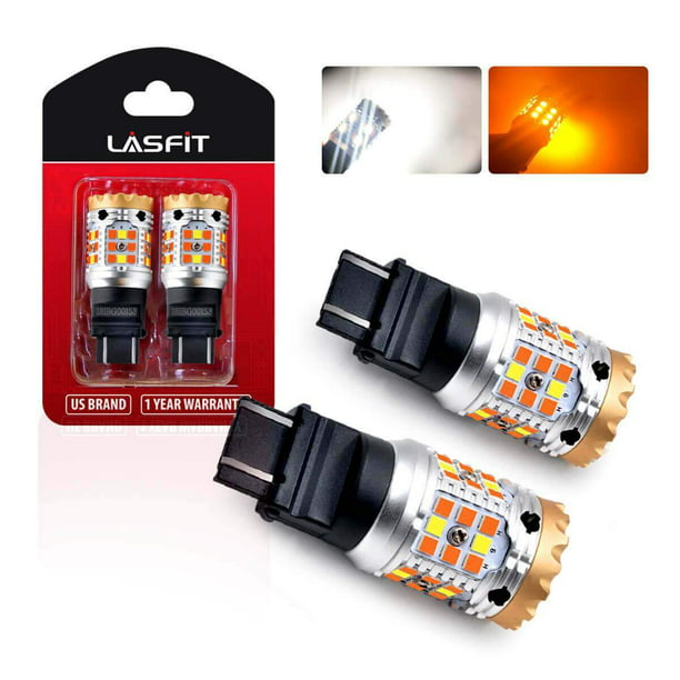 4pc 3157 Type 1 Switchback White/Amber LED Turn Signal Light Bulbs+Load Resistor
